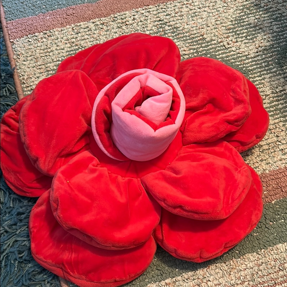 Red and Pink Floral Cushion